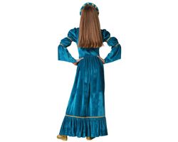 Disfraz reina medieval azul infantil