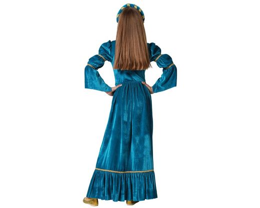 Disfraz reina medieval azul infantil