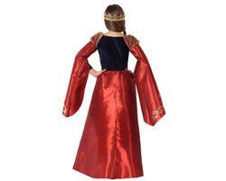 Disfraz reina medieval rojo infantil