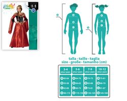 Disfraz reina medieval rojo infantil