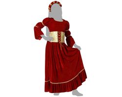 Disfraz Reina medieval Rojo infantil