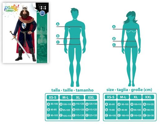 Disfraz rey medieval adulto