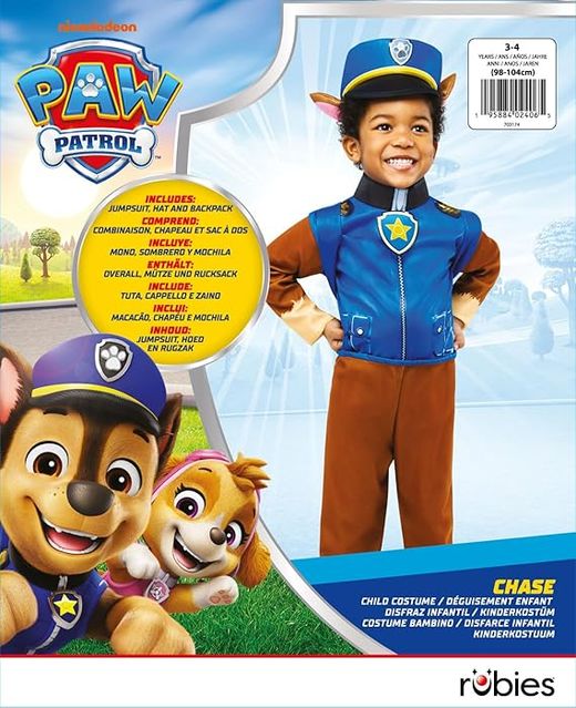 Disfraz Shase, Paw Patrol, Patrulla Canina infantil ( licencia oficial)