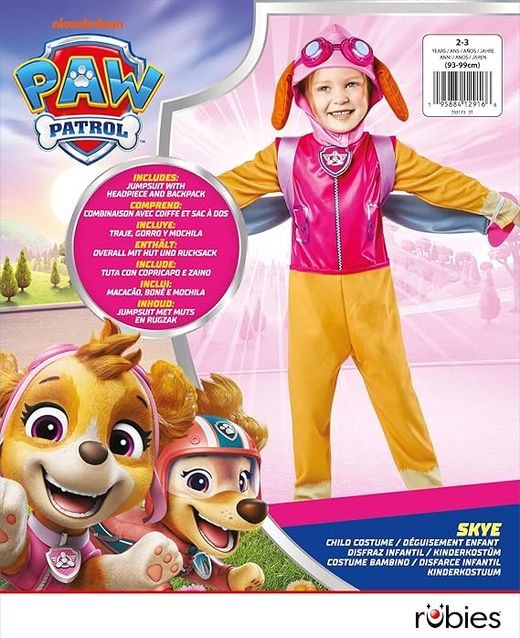 Disfraz Skye, Paw Patrol, Patrulla Canina infantil ( licencia oficial)