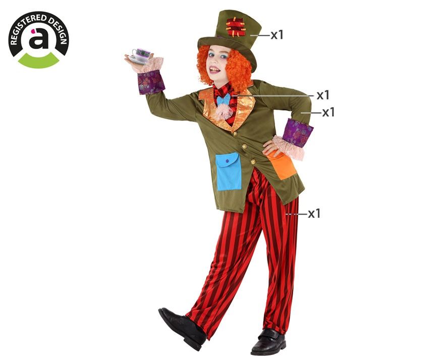 Disfraz sombrerero loco infantil Talla: 10-12 años