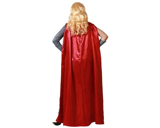 Disfraz super heroe comic rojo con capa mujer