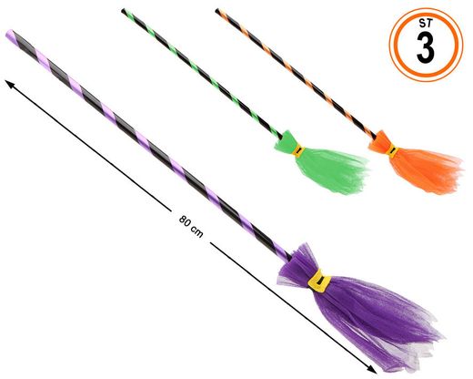 Escoba Halloween 80 Cm 3 St.