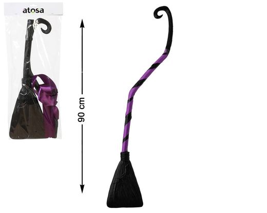 Escoba Halloween 90 Cm Desmontable Morado