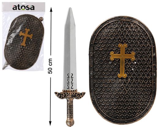 Escudo Con Espada 50X32Cm Medieval 38369