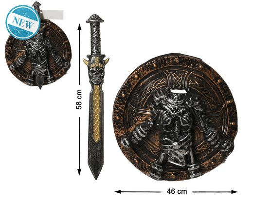 Escudo Con Espada 58X46 Vikingo 83442