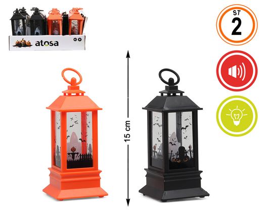 Exp/12- Farolillos Halloween 15 Cm Luz/Sonido 2 St.