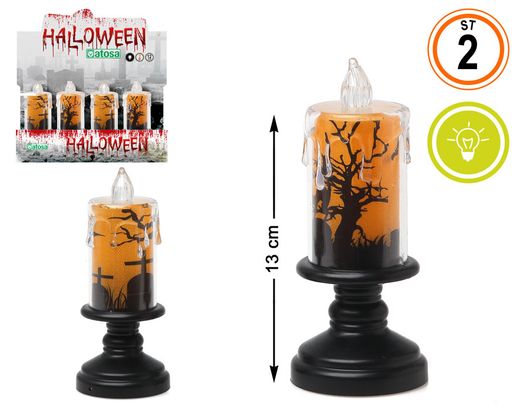 Exp/12- Vela 13X5,5Cm Halloween Con Luz 2 St.