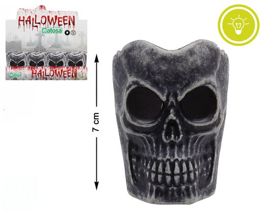 Exp/12- Vela 7X5,5Cm Calavera Con Luz