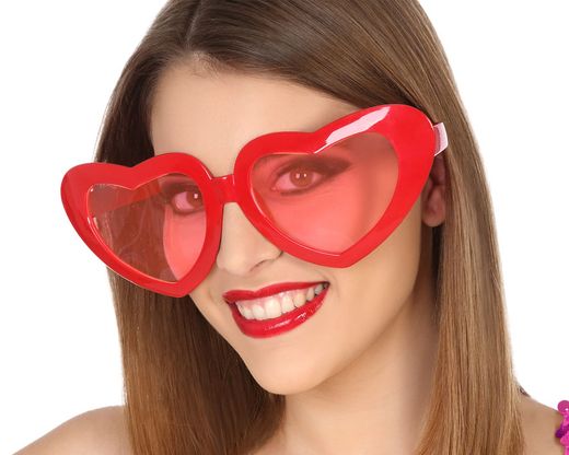 Gafas Corazones Rojo Xxl 32917