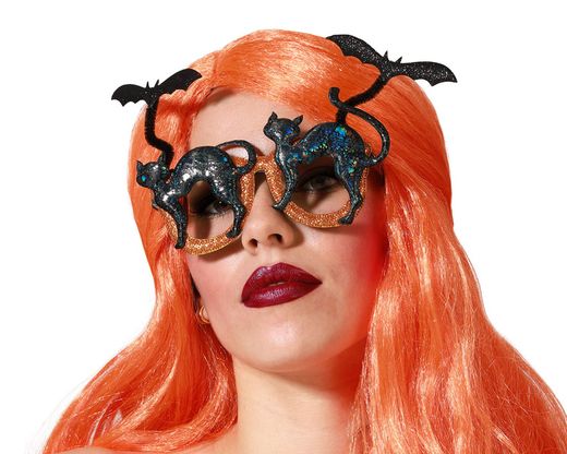 Gafas Halloween Gato Naranja