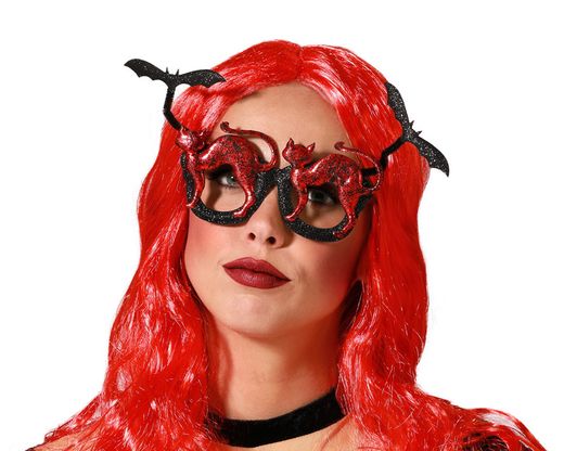 Gafas Halloween Gato Rojo