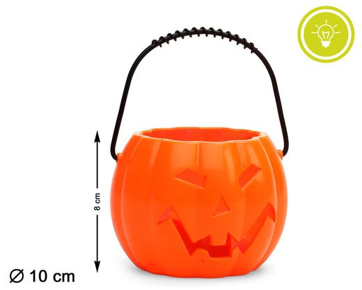 Calabaza 10Cm Luz Naranja