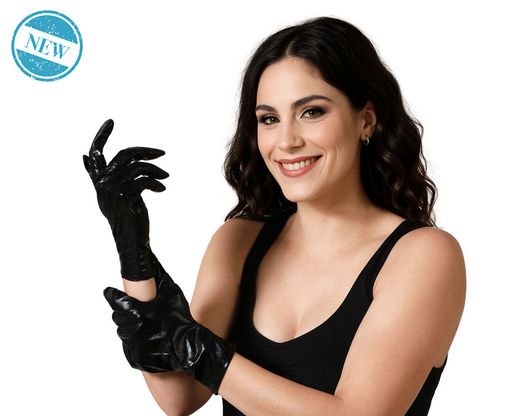 Guantes 24 Cm Metalizado Negro 83969