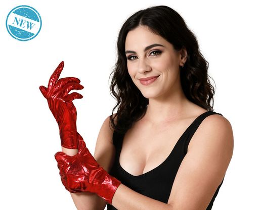 Guantes 24 Cm Metalizado Rojo 83968