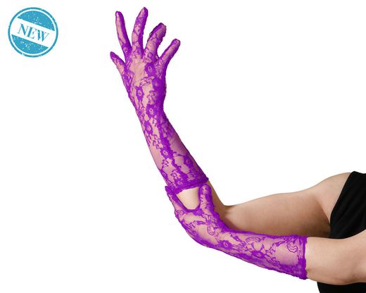 Guantes 36 Cm Encaje Morado 83586