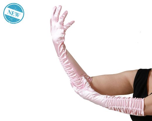 Guantes 40 Cm Arrugados Rosa 83576