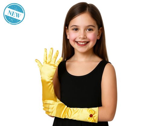 Guantes Con Lazo 30 Cm Infantil Amarillo T. Unica 83987