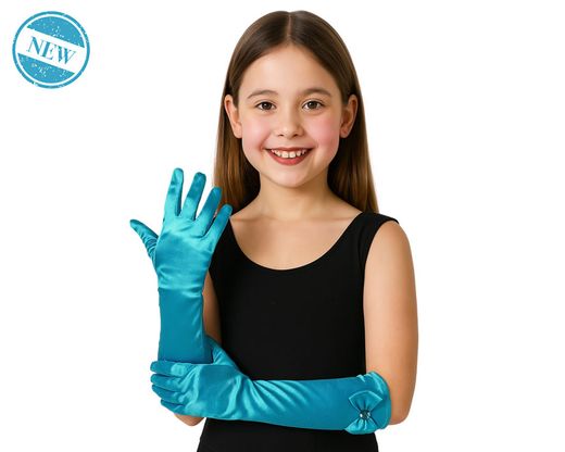 Guantes Con Lazo 30 Cm Infantil Azul T. Unica 83988
