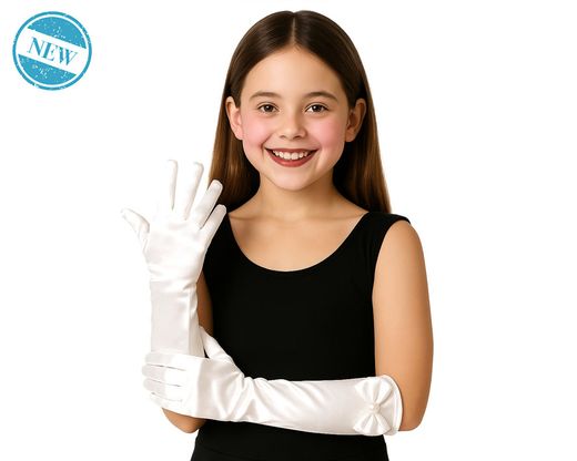 Guantes Con Lazo 30 Cm Infantil Blanco T. Unica 83989