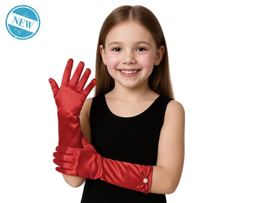 Guantes Con Lazo 30 Cm Infantil Rojo T. Unica 83986