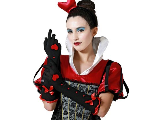 Guantes Corazones Negro 50399