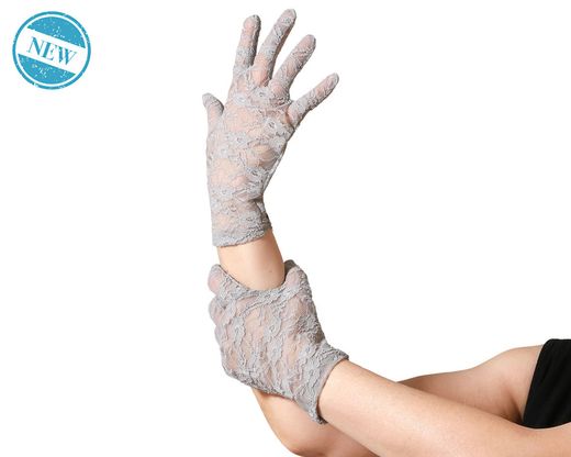 Guantes Encaje 22 Cm Gris 83974