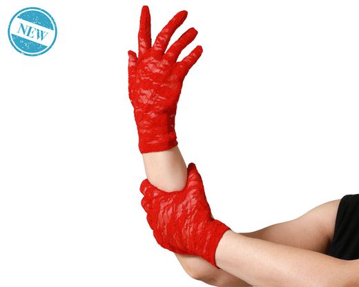 Guantes Encaje 22 Cm Rojo 83972