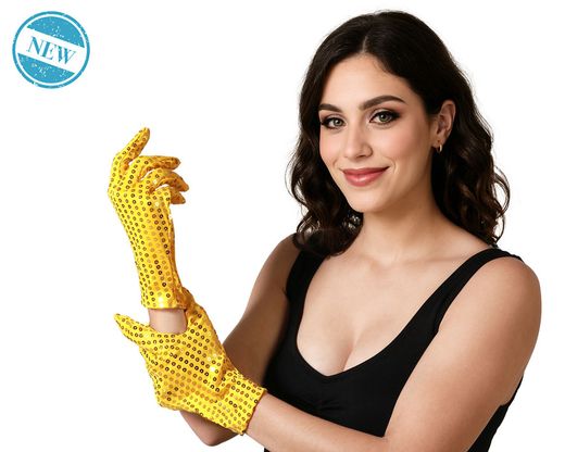 Guantes Lentejuelas Dorado 83566