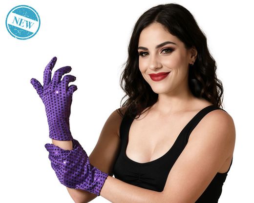 Guantes Lentejuelas Morado 83956