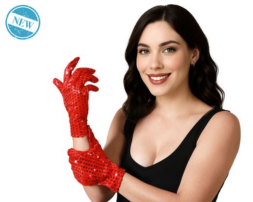 Guantes Lentejuelas Rojo 83567