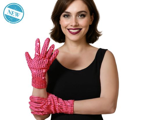 Guantes Lentejuelas Rosa 84139