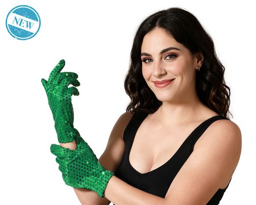 Guantes Lentejuelas Verde 83955