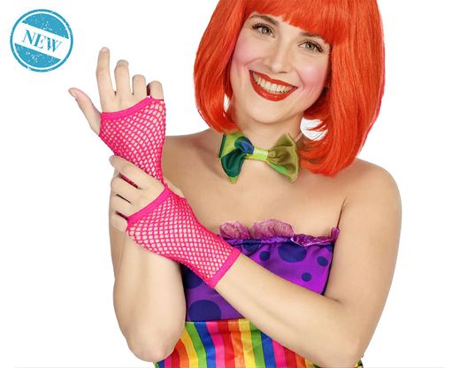 Guantes Rejilla 11 Cm Fucsia 83833