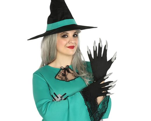 Guantes Uñas Plateado