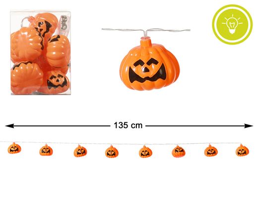 Guirnalda 135 Cm Calabaza Con Luz