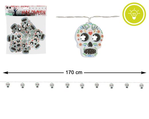 Guirnalda 170 Cm Muerte Mexicana Luz