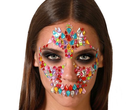 Joyas Faciales Adhesivas Calavera Multicolor 76324