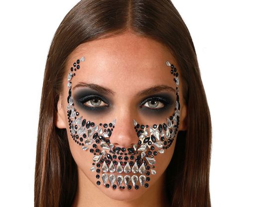 Joyas Faciales Adhesivas Calavera Negro 76323