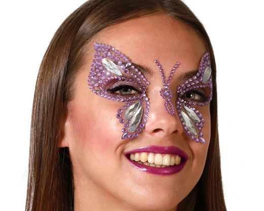 Joyas Faciales Adhesivas Mariposa Morado 76311