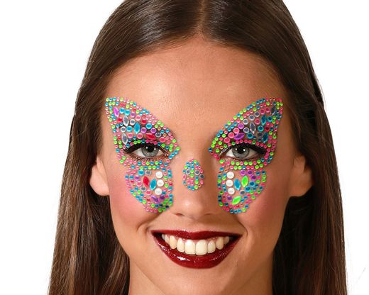 Joyas Faciales Adhesivas Mariposa Multicolor 76313
