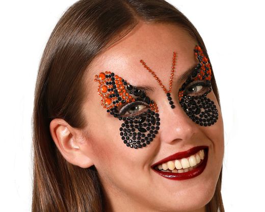 Joyas Faciales Adhesivas Mariposa Naranja 76309
