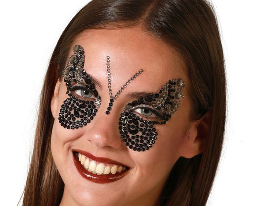 Joyas Faciales Adhesivas Mariposa Negro 76306