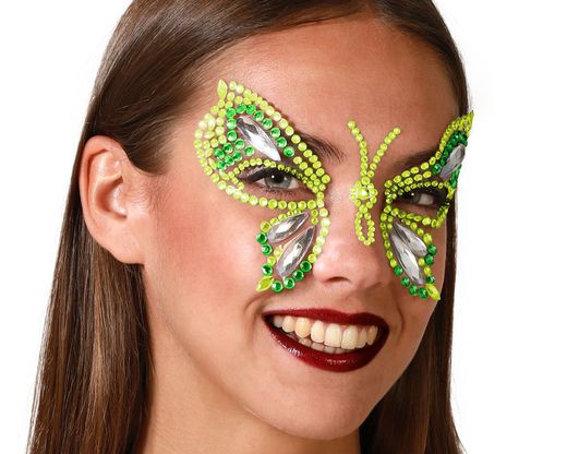 Joyas Faciales Adhesivas Mariposa Verde 76304