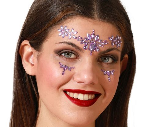 Joyas Faciales Adhesivas Morado 79727