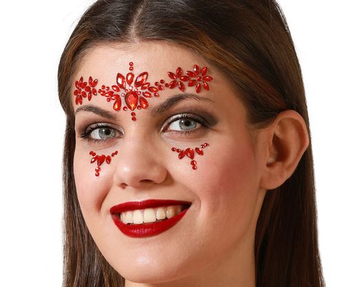 Joyas Faciales Adhesivas Rojo 79744